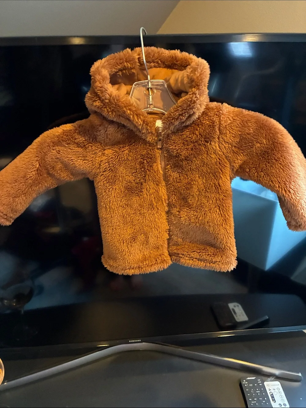 Carter's Plush Teddy Hooded Jacket in Warm Brown